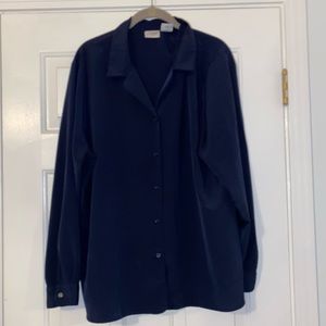 Navy blue button up by Liz Baker Woman sz 22W